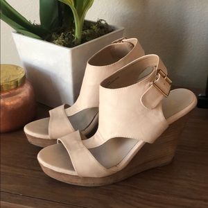 Restricted nude wedge heels size 8